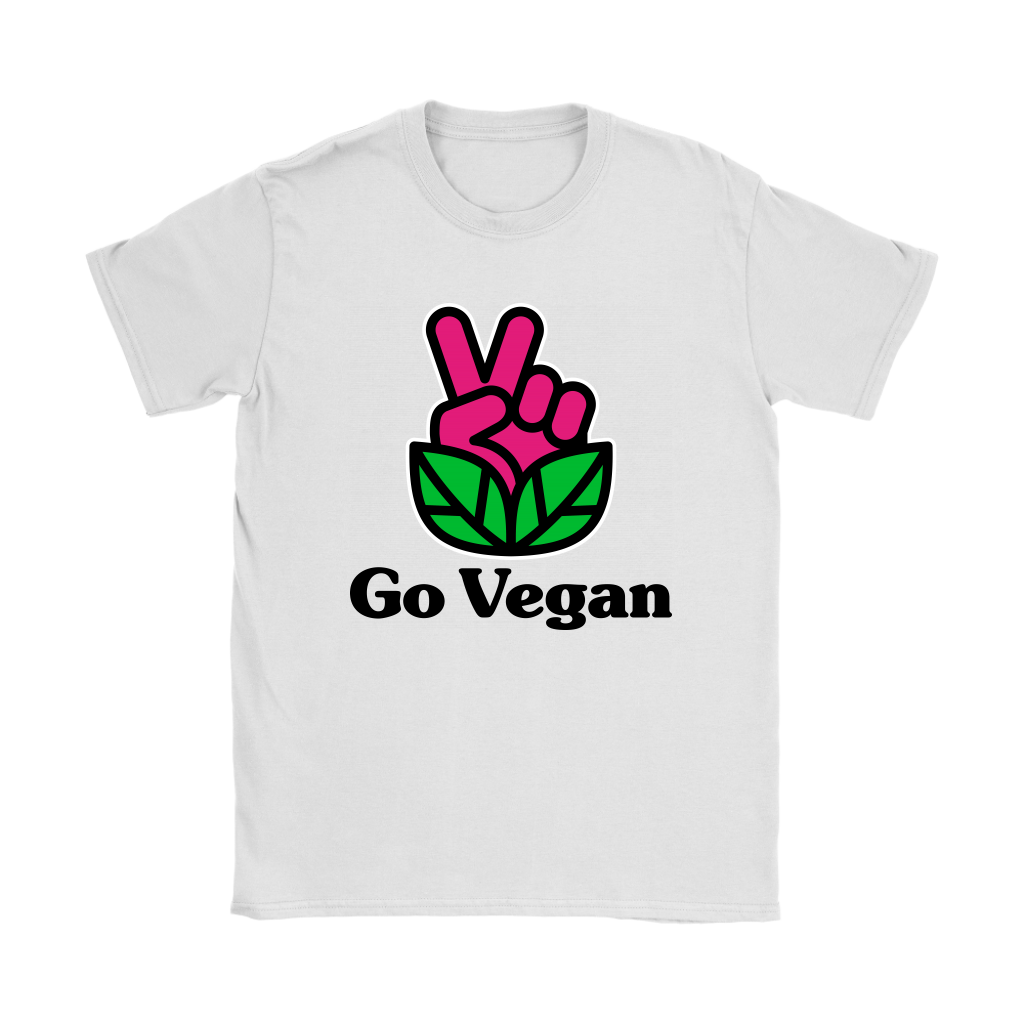 Go Vegan Revolution Magenta Logo With Text Shirt Womens