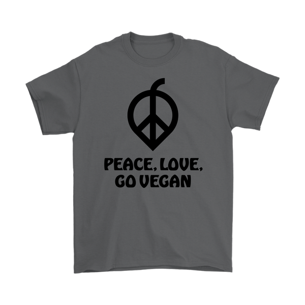 Peace, Love, Go Vegan Shirt (Mens) - Go Vegan Revolution