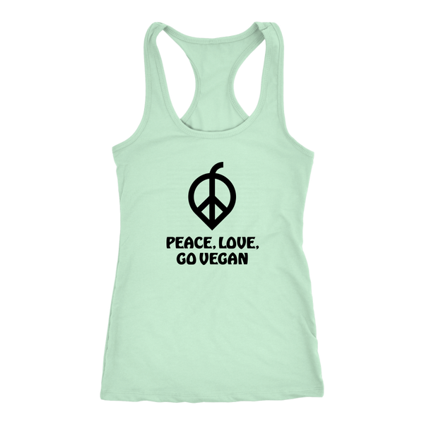 Peace, Love, Go Vegan Tank Top (Womens) - Go Vegan Revolution