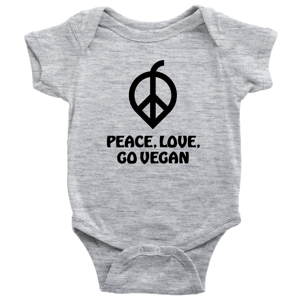 Peace, Love, Go Vegan Onesie - Go Vegan Revolution