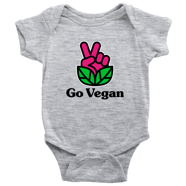 Go Vegan Revolution Magenta Logo With Text Onesie - Go Vegan Revolution