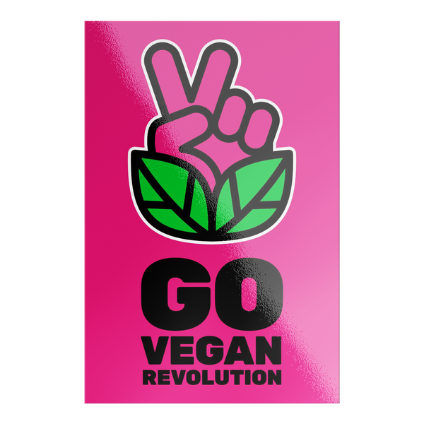 Go Vegan Revolution Magenta Logo Sticker - Go Vegan Revolution