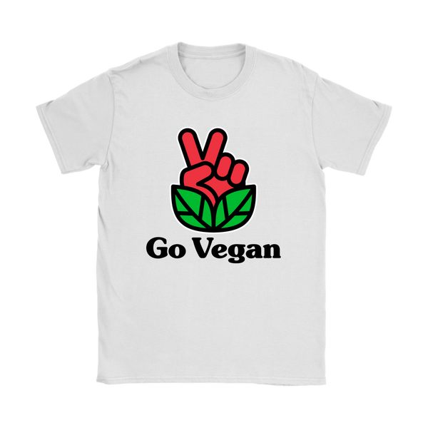 Go Vegan Revolution Red Logo With Text Shirt (Womens) - Go Vegan Revolution