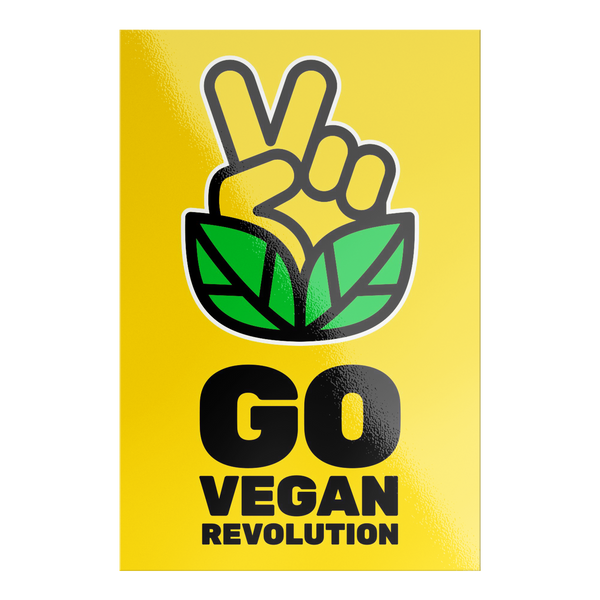 Go Vegan Revolution Yellow Logo Sticker - Go Vegan Revolution