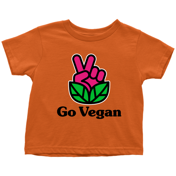 Go Vegan Revolution Magenta Logo With Text Shirt (Toddler) - Go Vegan Revolution