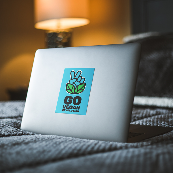 Go Vegan Revolution Blue Logo Sticker - Go Vegan Revolution
