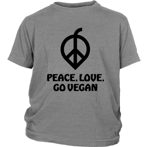 Peace, Love, Go Vegan Shirt (Kids) - Go Vegan Revolution