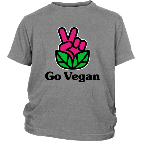 Go Vegan Revolution Magenta Logo With Text Shirt (Kids) - Go Vegan Revolution