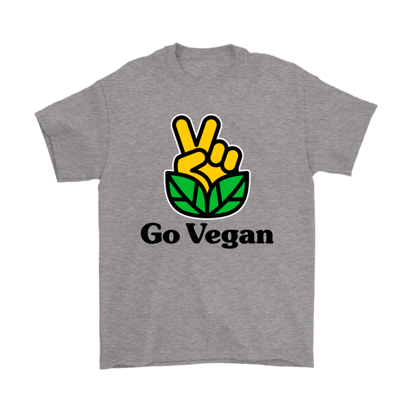 Go Vegan Revolution Yellow Logo With Text Shirt (Mens) - Go Vegan Revolution