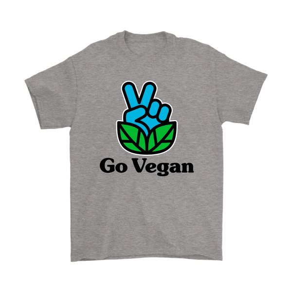 Go Vegan Revolution Blue Logo With Text Shirt (Mens) - Go Vegan Revolution