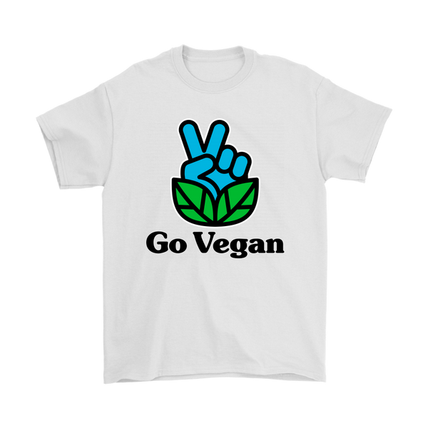 Go Vegan Revolution Blue Logo With Text Shirt (Mens) - Go Vegan Revolution