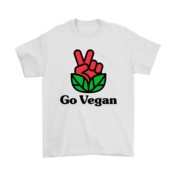 Go Vegan Revolution Red Logo With Text Shirt (Mens) - Go Vegan Revolution