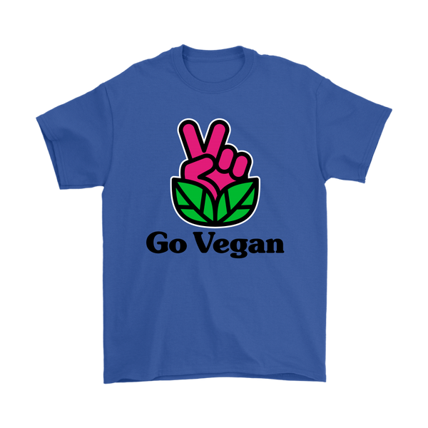 Go Vegan Revolution Magenta Logo With Text Shirt (Mens) - Go Vegan Revolution