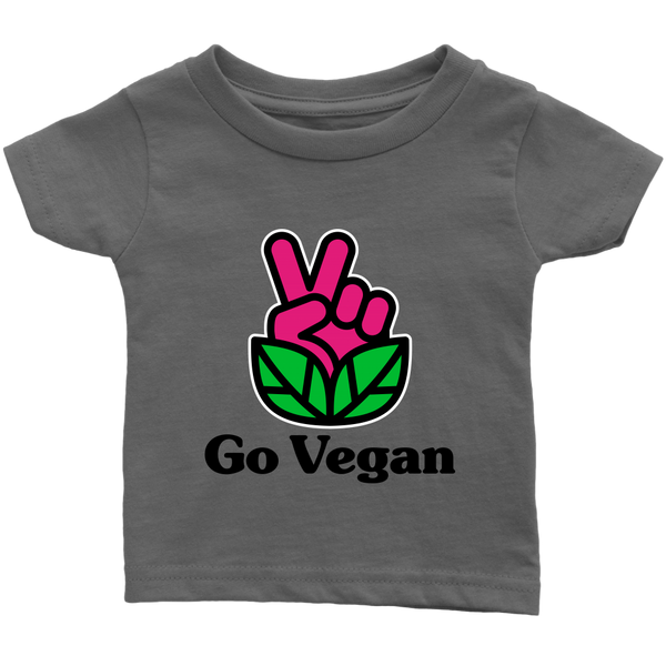 Go Vegan Revolution Magenta Logo With Text Shirt (Infant) - Go Vegan Revolution