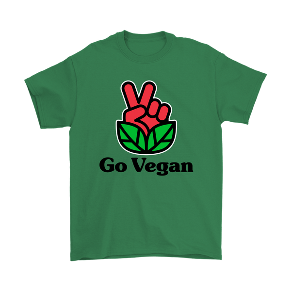 Go Vegan Revolution Red Logo With Text Shirt (Mens) - Go Vegan Revolution