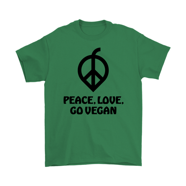 Peace, Love, Go Vegan Shirt (Mens)