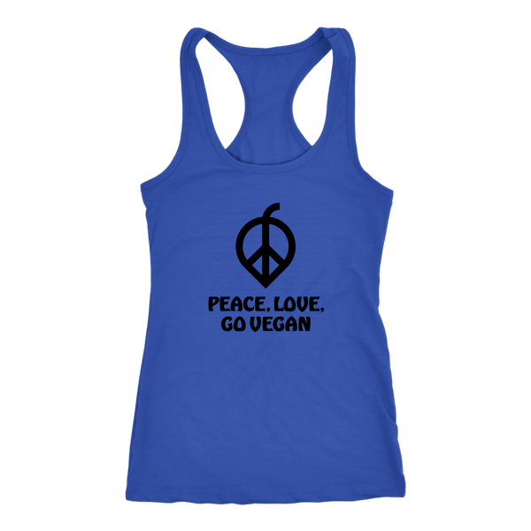 Peace, Love, Go Vegan Tank Top (Womens)