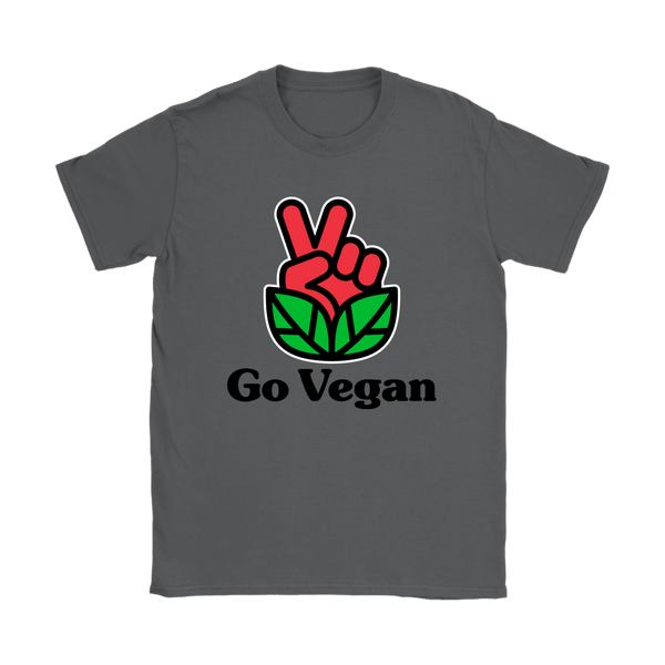 Go Vegan Revolution Red Logo With Text Shirt (Womens) - Go Vegan Revolution