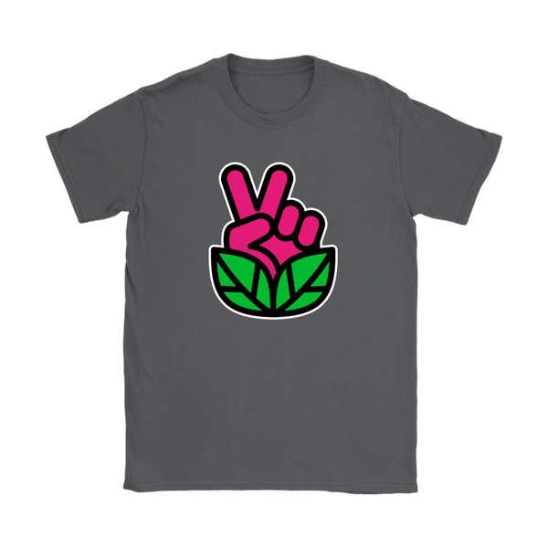 Go Vegan Revolution Magenta Logo Shirt (Womens) - Go Vegan Revolution