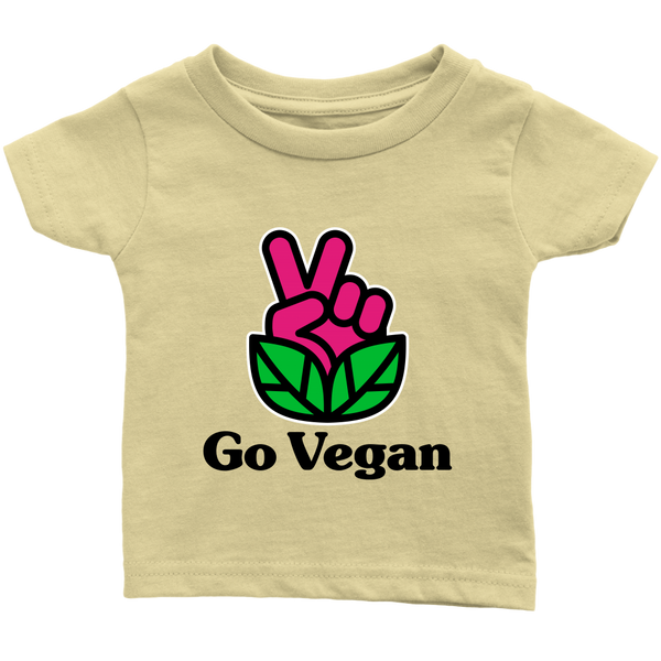 Go Vegan Revolution Magenta Logo With Text Shirt (Infant) - Go Vegan Revolution