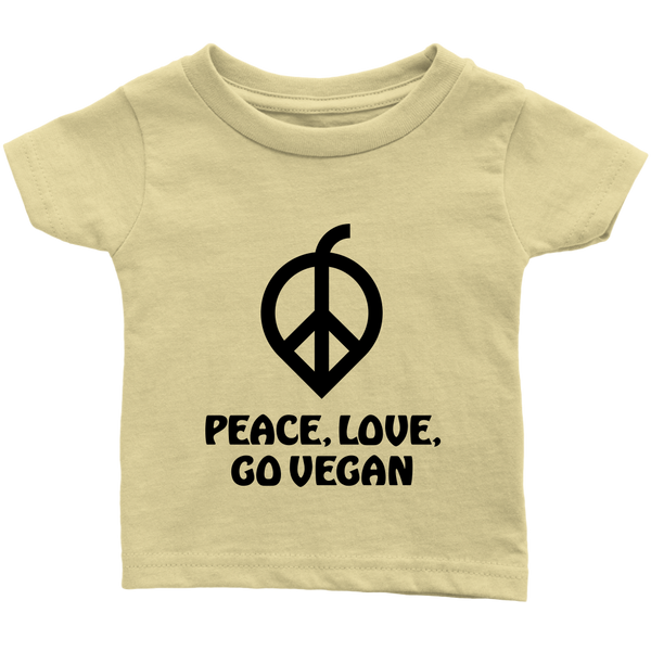 Peace, Love, Go Vegan Shirt (Infant) - Go Vegan Revolution