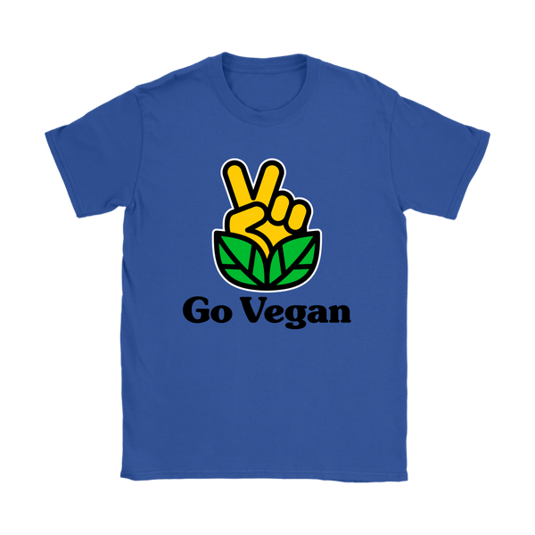 Go Vegan Revolution Yellow Logo With Text Shirt (Womens) - Go Vegan Revolution