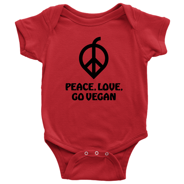 Peace, Love, Go Vegan Onesie - Go Vegan Revolution