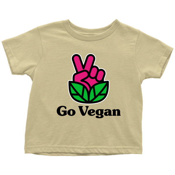 Go Vegan Revolution Magenta Logo With Text Shirt (Toddler) - Go Vegan Revolution