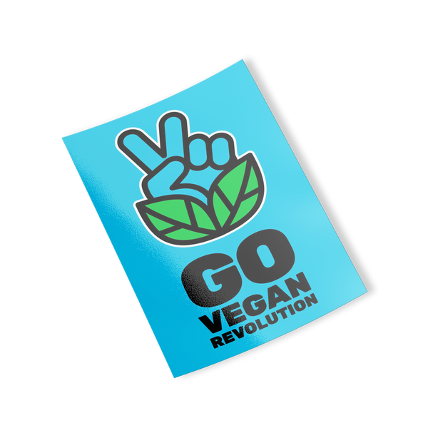 Go Vegan Revolution Blue Logo Sticker - Go Vegan Revolution