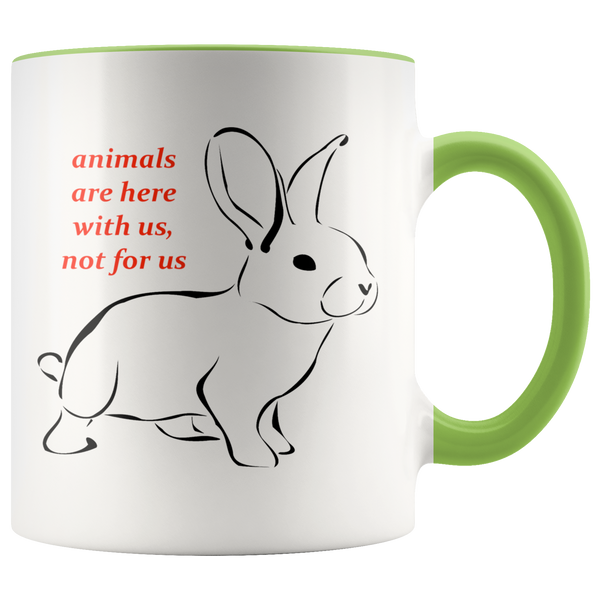 Animals Are Here With Us, Not For Us Mug - Go Vegan Revolution