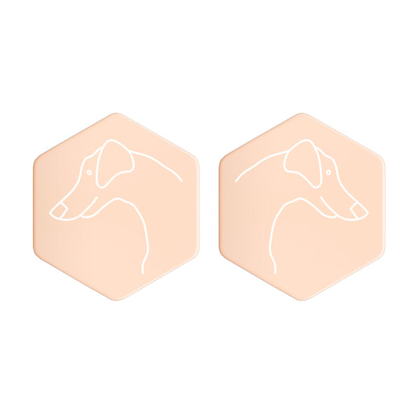 Sterling Silver Hexagon Top Dog Earrings