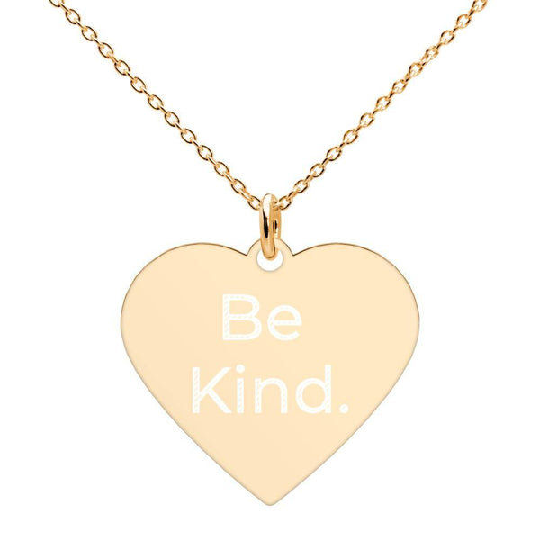 Be Kind Engraved Silver Heart Necklace - Go Vegan Revolution