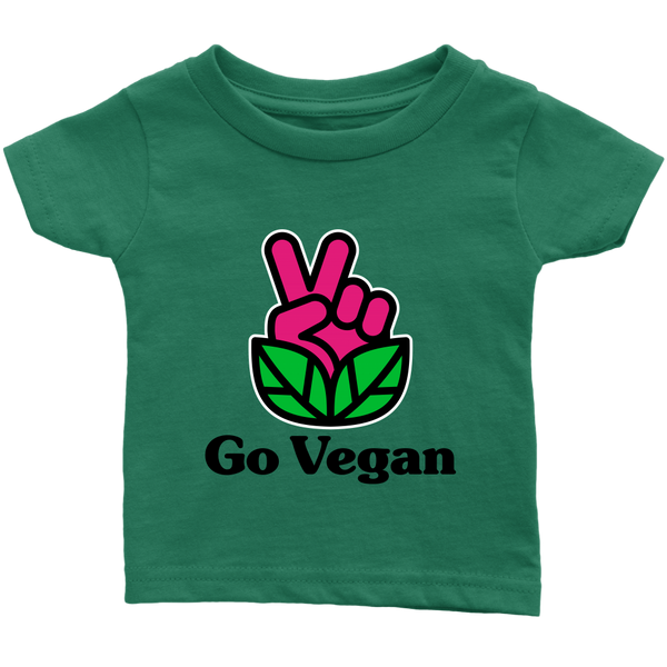 Go Vegan Revolution Magenta Logo With Text Shirt (Infant) - Go Vegan Revolution