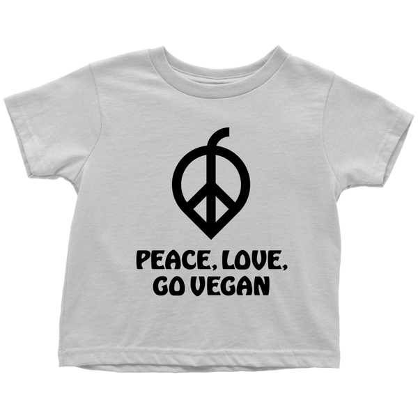 Peace, Love, Go Vegan Shirt (Toddler) - Go Vegan Revolution