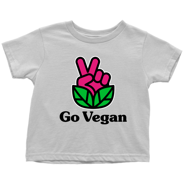 Go Vegan Revolution Magenta Logo With Text Shirt (Toddler) - Go Vegan Revolution