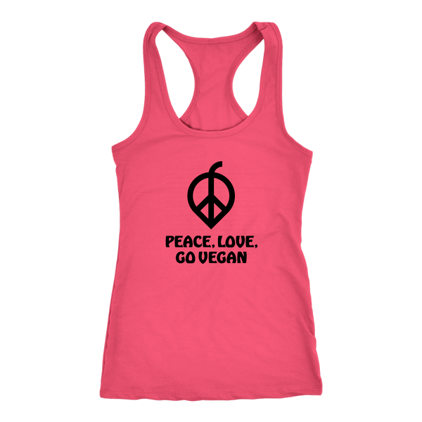 Peace, Love, Go Vegan Tank Top (Womens)