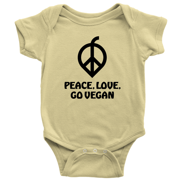 Peace, Love, Go Vegan Onesie - Go Vegan Revolution