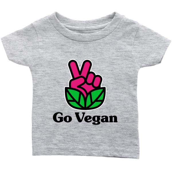 Go Vegan Revolution Magenta Logo With Text Shirt (Infant) - Go Vegan Revolution