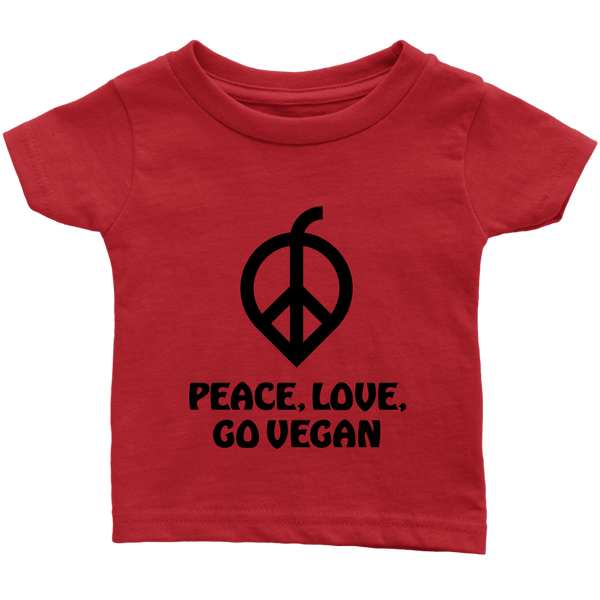 Peace, Love, Go Vegan Shirt (Infant) - Go Vegan Revolution