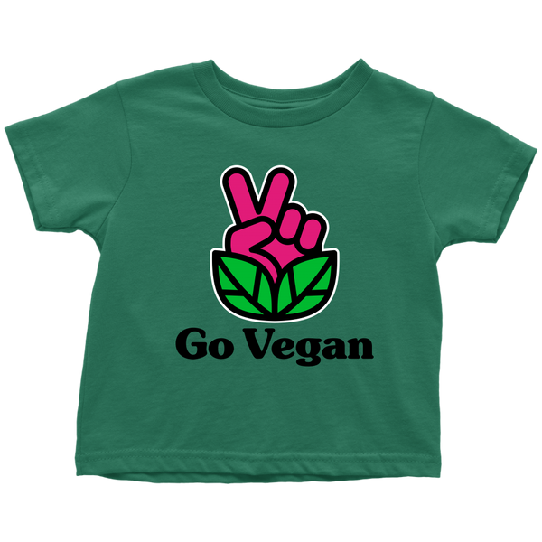 Go Vegan Revolution Magenta Logo With Text Shirt (Toddler) - Go Vegan Revolution