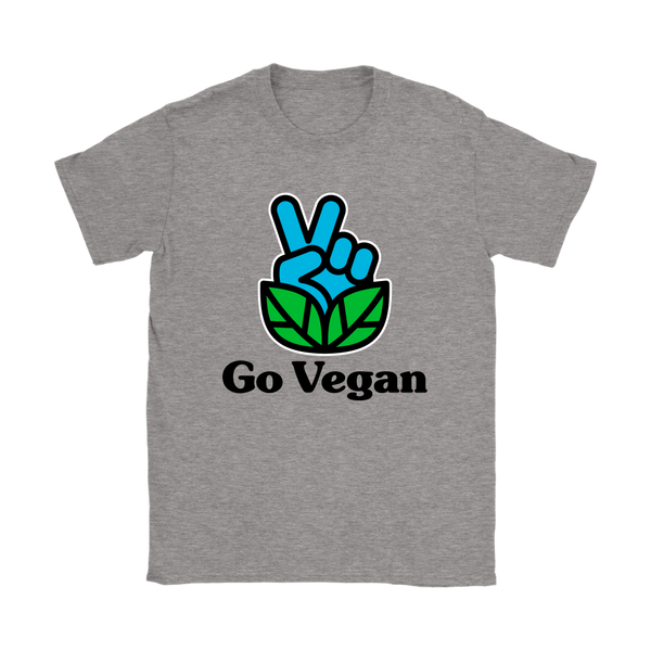 Go Vegan Revolution Blue Logo With Text Shirt (Womens) - Go Vegan Revolution