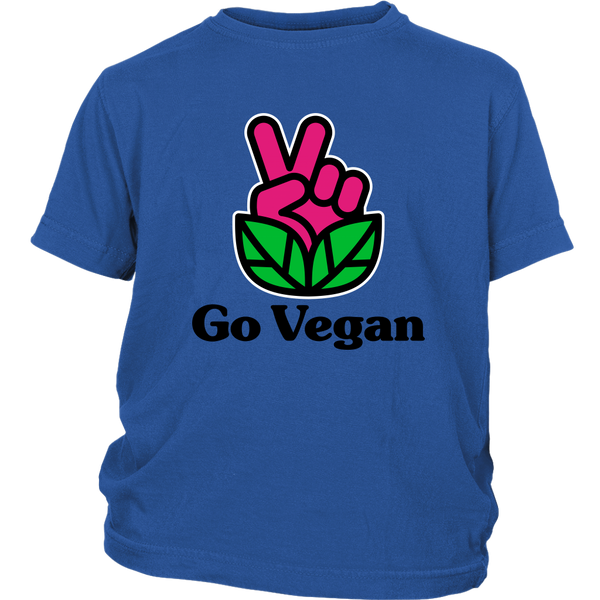 Go Vegan Revolution Magenta Logo With Text Shirt (Kids) - Go Vegan Revolution