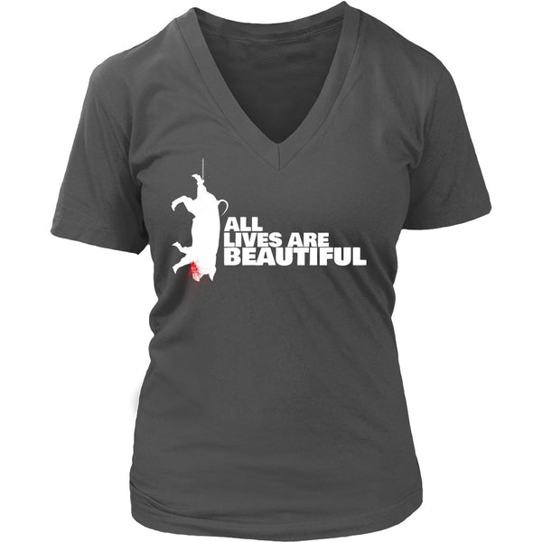 T-shirt - All Lives Are Beautiful- V-Neck Shirt