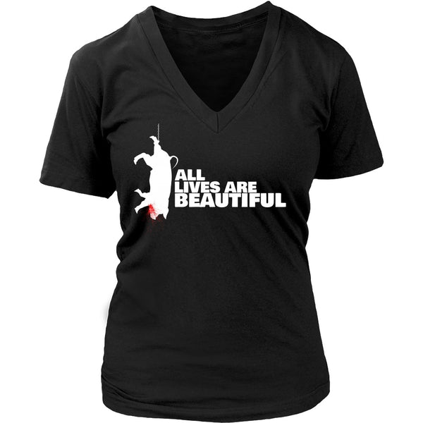 T-shirt - All Lives Are Beautiful- V-Neck Shirt
