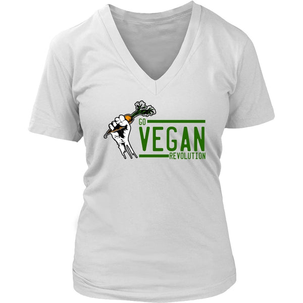 T-shirt - Go Vegan Revolution - V-Neck