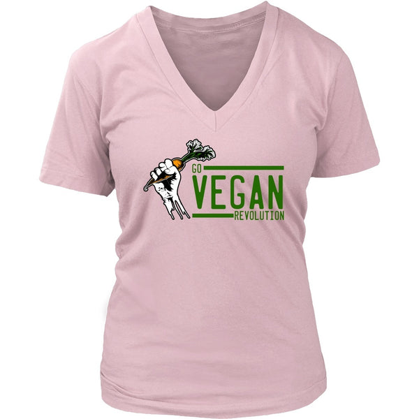 T-shirt - Go Vegan Revolution - V-Neck