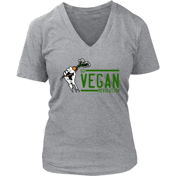 T-shirt - Go Vegan Revolution - V-Neck