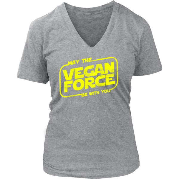 T-shirt - May The Vegan Force Be With You - V-Neck