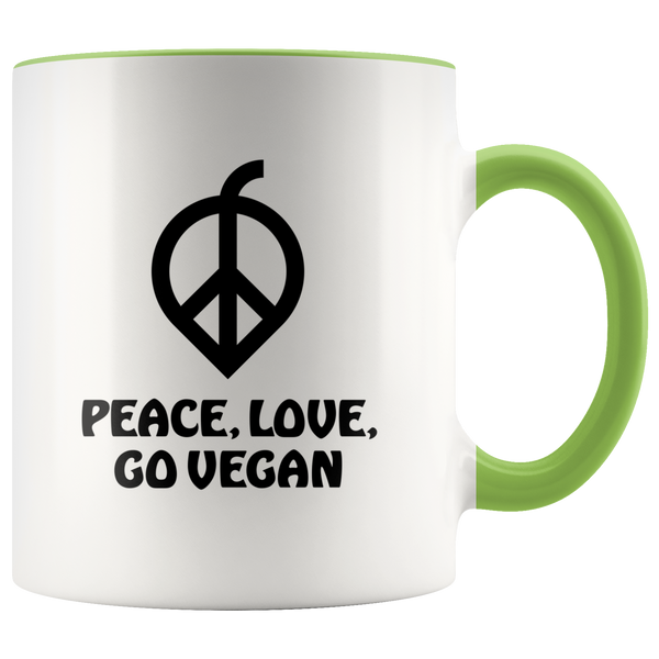 Peace, Love, Go Vegan Mug - Go Vegan Revolution