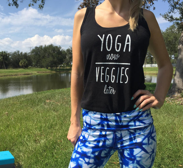 Yoga Now, Veggies Later Tank Top (Womens)